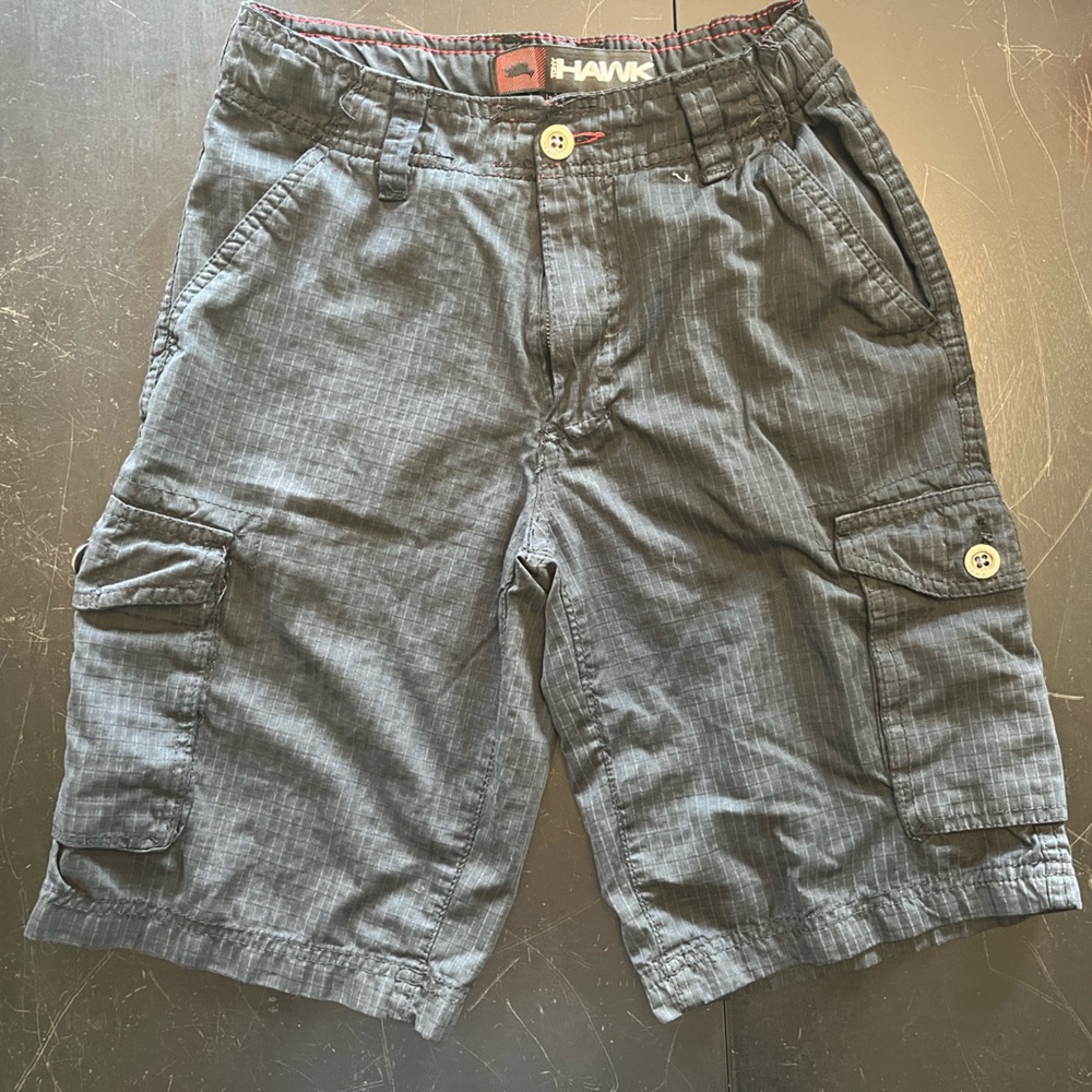 Tony Hawk Black Pin Striped Cargo Shorts Boys Size 12